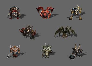恶魔兽人重甲战士怪物素材八套-编号GW0111-R